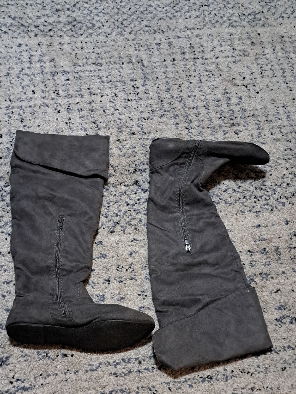 Cupid Black Fold-Over Over-the-Knee Boots